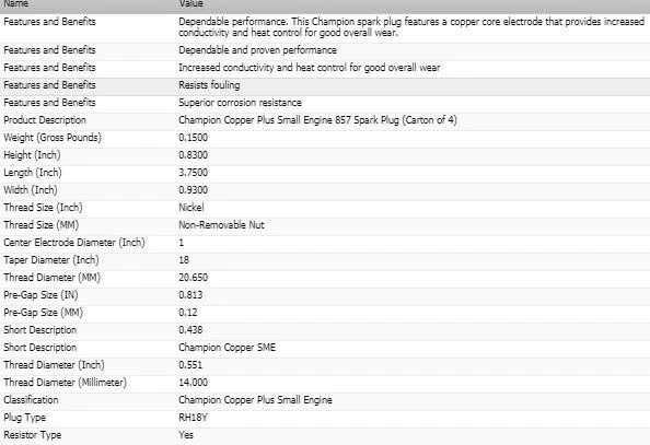 Juego de 8 bujías Champion de cobre para Jeep J-320 V8-5,3 L 1965 Foto 3 de 4