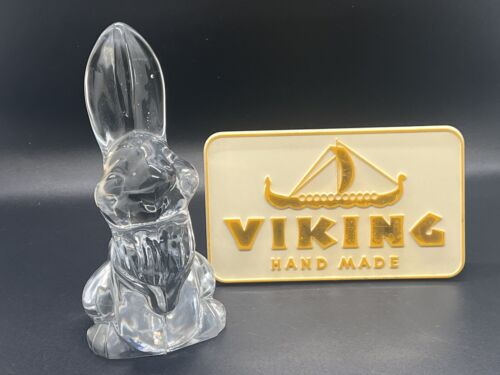 VIKING GLASS CRYSTAL CLEAR THUMPER BUNNY. ORIGINAL - Picture 1 of 5