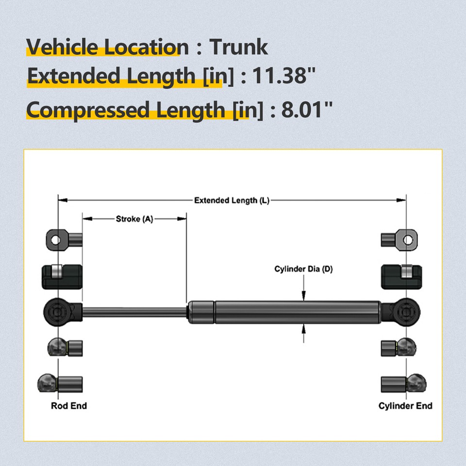 2X Trunk Lift Supports Gas Shocks Struts For Infiniti Q50 2014 2X Trunk Lift Supports Gas Shocks Struts For Infiniti Q50 2014