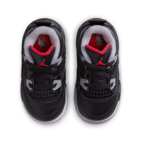Nike Air Jordan Retro IV 4 TD Bred Reimagined Black Fire Red Cement BQ7670-006 - Picture 3 of 5