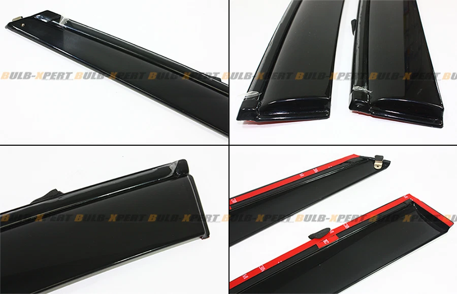 PARA 06-13 LEXUS IS250 IS350 IS-F JDM CLIP VIP EN VISERA DE VENTANA DE HUMO CON MOLDURA NEGRA Foto 2 de 4