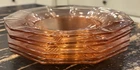 SET OF 6 Cambridge BLOCK OPTIC PINK 8.25" PLATES DEPRESSION GLASS - 10 sided