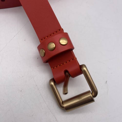 NWT Rebecca Minkoff Orange Leather Belt Gold Tone Buckle size xs - Picture 2 of 4
