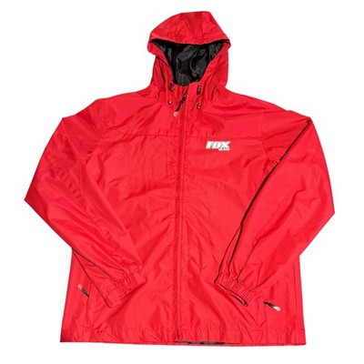 Fox Ride Racing Windbreaker Jacket Mens Large Red Hooded Full Zip Outerwear