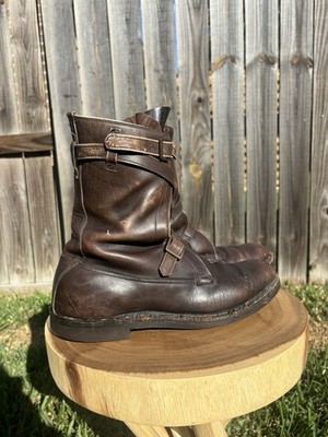 Vintage Dehner Tank Tanker Strap Boots Brown Motorcycle NASA PILOT SZ 11 READ