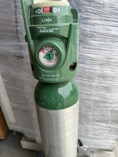 USED MEDICAL OXYGEN TANK CYLINDER w/ 1600 PSI IN TANK CART