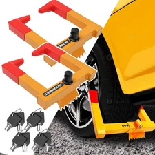 2Pc Wheel Clamp Universal Boot Tire Lock Car Security Truck Trailer Anti Theft 