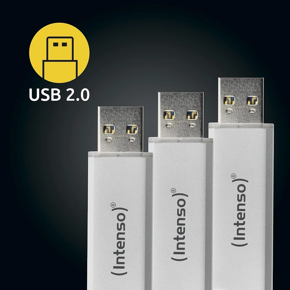 Intenso Alu Line USB 2.0 Flash Drive 16 GB Pack of 3 Silver 3x 16 GB - USB 2.0 s - Image 3 of 4