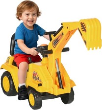 HOMCOM Ride On Tractor, 2 in 1 Kids Ride On Digger Pull Cart with Bucket, Under