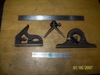 Starrett Combination Square Parts Protractor,Cente & Square Head 12”Scale.