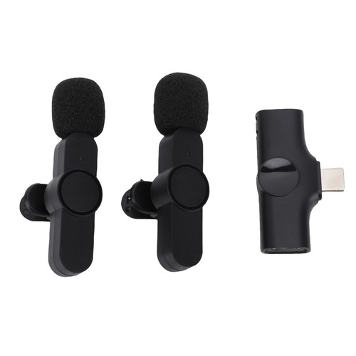 Dual Wireless Lavalier Microphone Noise Canceling Lapel Mic For Video Record BGS - Zdjęcie 5 z 24