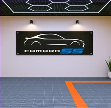 Chevrolet Camaro SS Flag Banner 71x24" – Garage Wall Art, Muscle Car Fans Gift