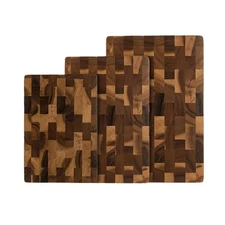 Acacia Wood Cutting Board Butcher Block Double-Side Drain Groove Water Resistant