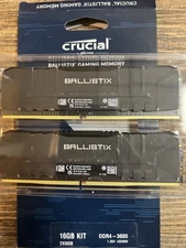 Crucial Ballistix DDR4-3600 XMP (2X8GB) 16GB RAM Gaming Memory (BL2K8G36C16U4B)