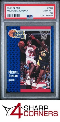 1991 FLEER #220 MICHAEL JORDAN BULLS HOF PSA 10