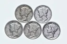 High Grade Lot 1939 1936 1934 1937 1937 Mercury Dime Collection *925