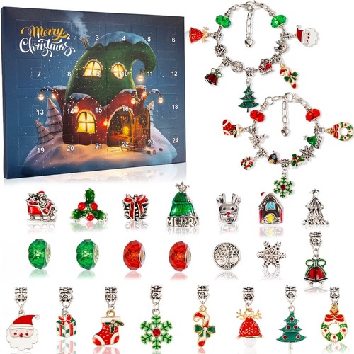 Christmas Advent Calendar Bracelets 2024 for Girls 24 Days Xmas Countdown