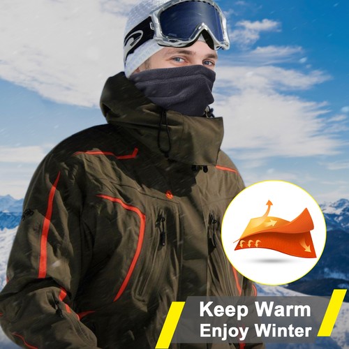 Sciarpa scaldacollo invernale in pile regolabile antivento maschera termica viso bandana - Foto 5 di 20