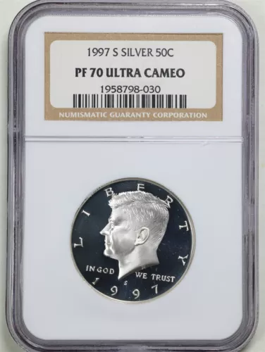 1997-S 50C Silver Proof Kennedy Half Dollar PF70UCAM NGC 1958798-030