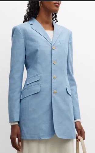 Polo By Ralph Lauren Long Chambray Cotton Blazer NWT Sz 2 $698