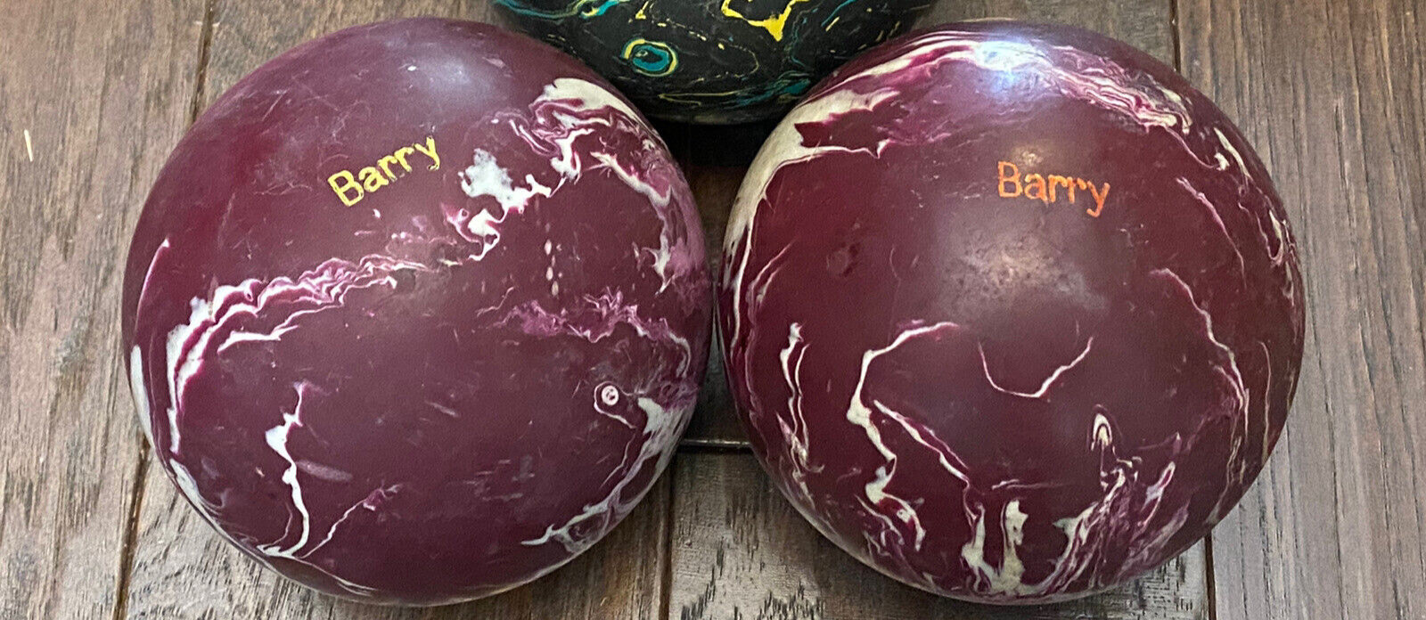 Duckpin Balls 2 Ball Set -3lbs 9xoz.Bowling Pink/White Swirl