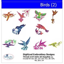 Embroidery Design Set - Birds(2) - 10 Designs - 9 Formats - USB Stick