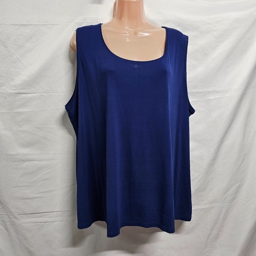 Eileen Fisher Sleeveless Top Blouse Women Size 2X Blue 100% Silk