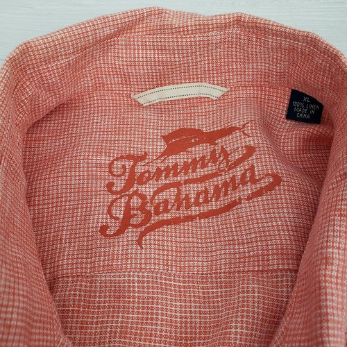 Camicia Tommy Bahama Relax 100% lino manica lunga uomo taglia XL rosa - Foto 6 di 15