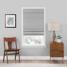 Blackout Cordless Retractable Gray Roman Window Solid Shades 64-Inch Length