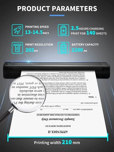 PhomemoM08F Wireless Bluetooth Portable A4 Thermal Mobile Printer Brother PJ-663 - Picture 7 of 19