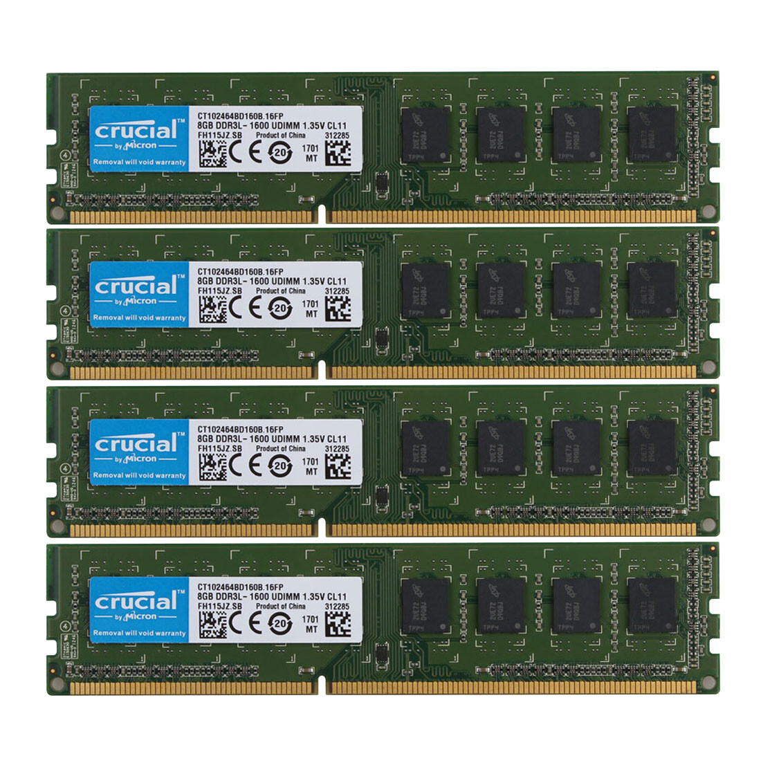 Barrette Mémoire RAM Crucial 8GB DDR3L SODIMM 204 Broches - Ouverte Jamais Utilisée
