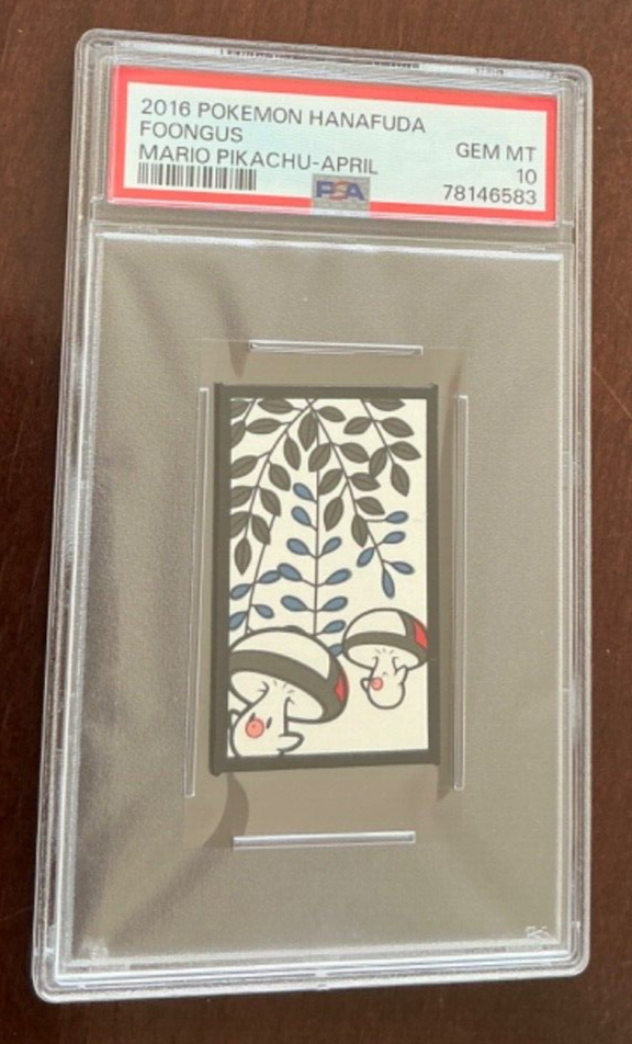 2016 Pokemon Hanafuda - Foongus Mario Pikachu - April - PSA 2016 Pokemon Hanafuda - Foongus Mario Pikachu - April - PSA