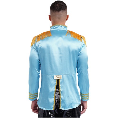 UK Men Sergeant Pepper Costume 60s Satin Cardigan Coat Medieval Hippy Halloween - Picture 51 of 60