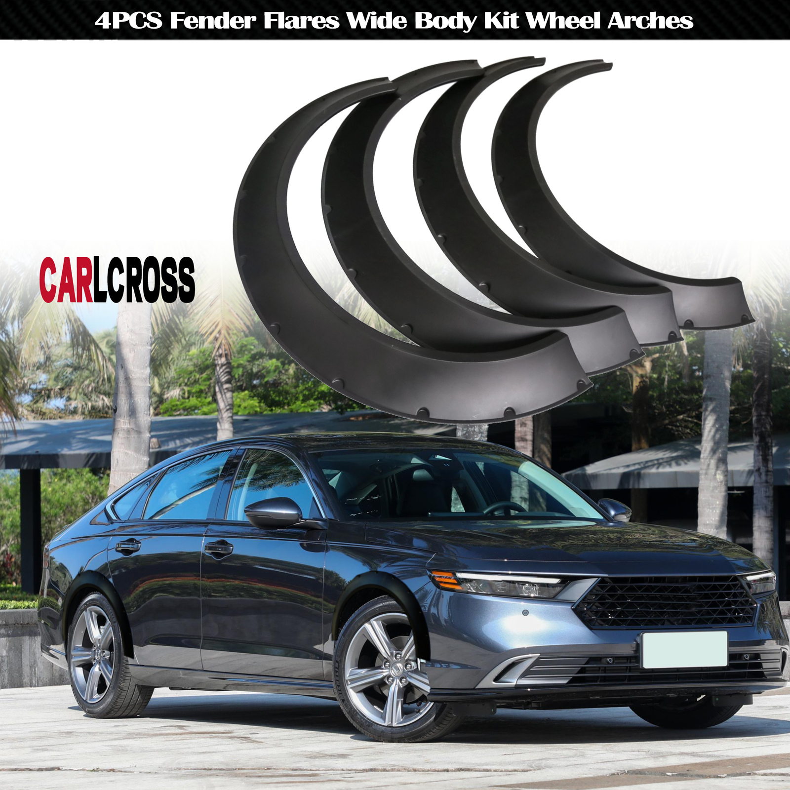 Fender Flares Over Wide Body Kit Wheel Arches Flexible For Honda Accord 33