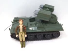 Vintage GI Joe 1983 Wolverine Tank Cover Girl repro Toe Rope broken Complete