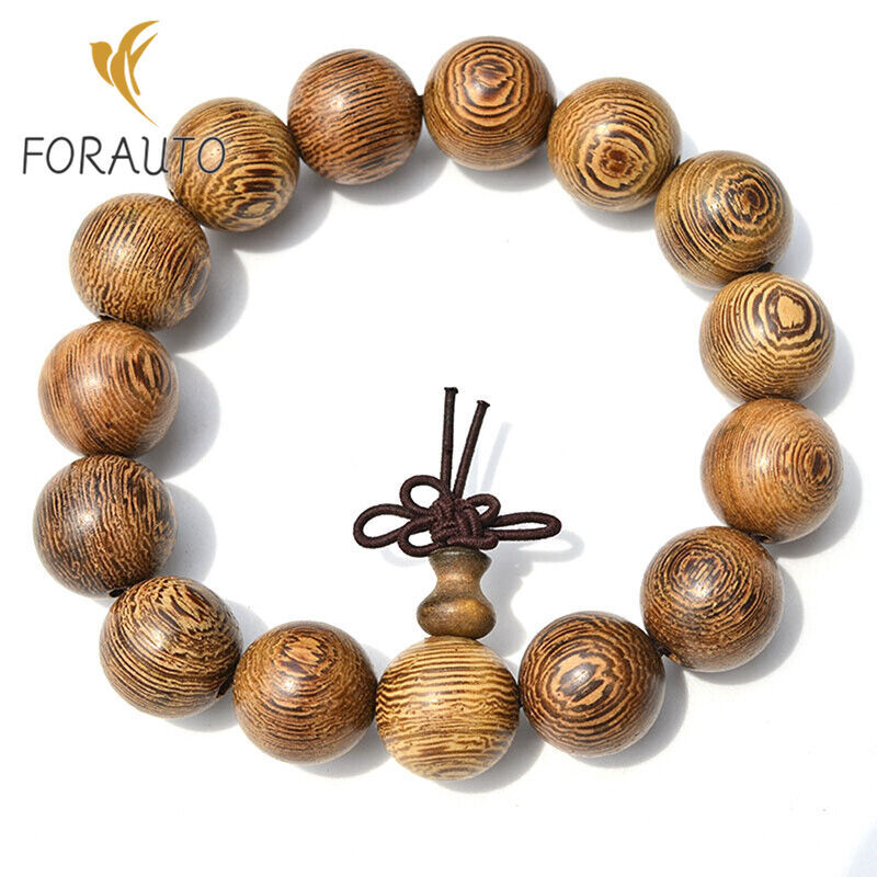 Women\'s Beige Analog Quartz Buddhist Beaded Bracelet Elastic Wrist Wooden Watch Amazon.com: MILAKOO 5 Pcs Wood Prayer Bead Bracelet Mala  main image 2