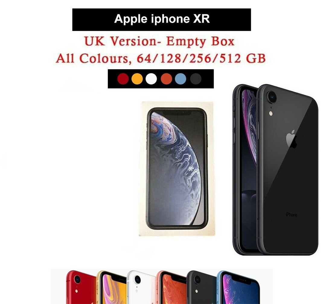 Apple iPhone XR - EMPTY BOX RETAIL UK - White/Black/Blue/Yellow 