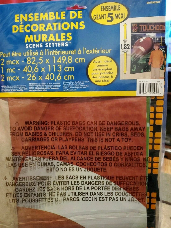 FOOTBALL TOUCHDOWN Feliz Cumpleaños Escena Setter Fiesta Pared Foto RETROP Decoración  Foto 3 de 4