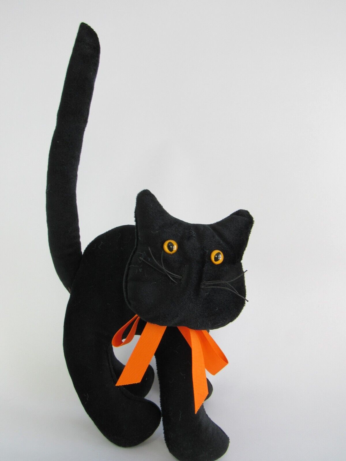 Vintage Scaredy CAT Halloween Decoration Plush Cat Black Velveteen 9" Black Cat eBay