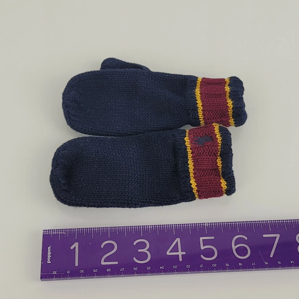 Ralph Lauren 学步儿童连指手套针织毛衣海军蓝芥末勃艮第 2t 3t 4t — 第 3/4 张图片