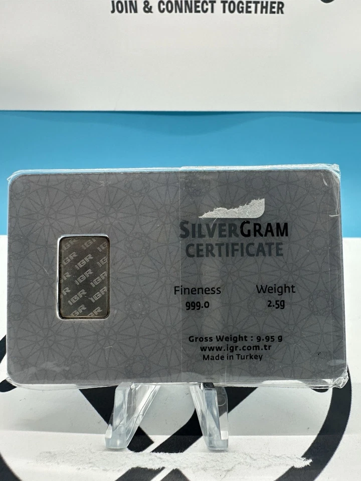 IGR 2.5 GRAMS 999 FINE SILVER BAR IN COA ORIGINAL CARD ASSAY COA SILVER REVERSE - Image 2 of 2