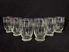 6 Vintage Anchor Hocking Etched Laurel Leaf Footed Glasses 12 oz Tumblers 4.5"