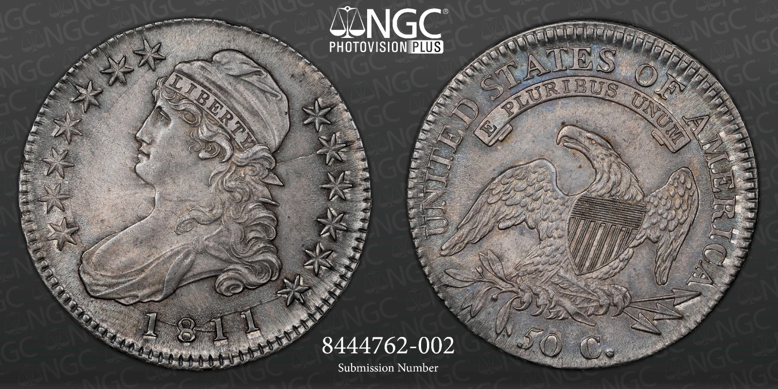 1811  50C CAPPED BUST HALF DOLLAR  O-112  NGC MS63  #8444762-002  TOP POP 1 OF 1