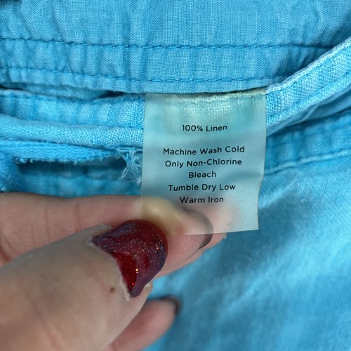 Talbots 100% Linen Pencil Skirt Women's Size 8 Light Blue Slit Back - Picture 3 of 14
