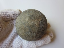 ancient Perfect pirate heavy iron cannon ball from ship bombards XV AD.
