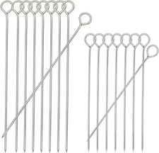 30pcs Barbecue Skewers, Stainless Steel Turkey Lacers Metal Skewers for BBQ Gril