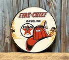 Vintage Texaco Fire Chief Gasoline Porcelain Metal Sign