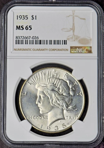 1935 Peace Silver Dollar - NGC MS65 - ✪COINGIANTS✪
