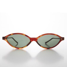 Tortoise Oval Narrow Cat Eye Vintage Sunglass - Viveca