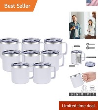 14 oz Insulated Coffee Mug Bulk with Handle, Stainless Steel Travel Coffee Mu...